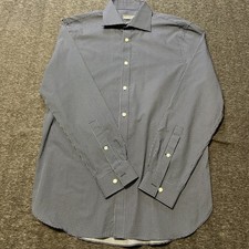 Michael Kors Men's Medium Dress Shirt 15.5 32-33 Slim Fit Blue Print EUC