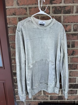 Stone Island Dust Treatment Grid Crewneck Sweatshirt Grey
