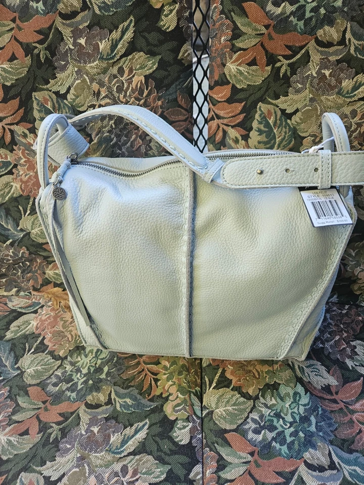 SAK LOS FELIZ 软质补充泡泡皮革 HOBO 托特包 中号 冰蓝色 * * 全新带标签 * — 第 4/4 张图片
