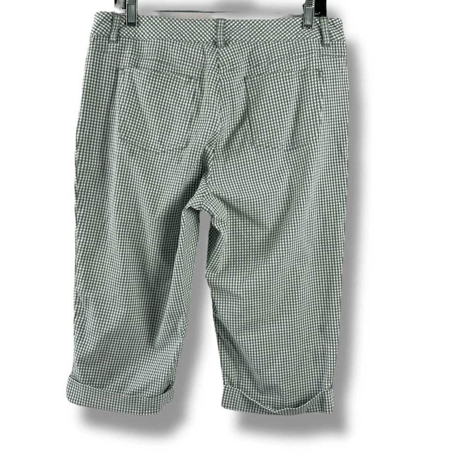 Pantalones Cortos Burmudas Para Mujer Liz & Co Talla 12 Verde Cuadros Guinga Cuadros Primavera Preppy Foto 2 de 4