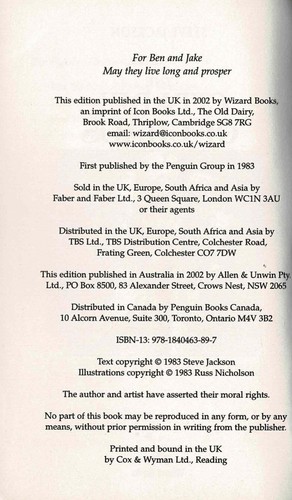 Fighting Fantasy - Wizard S1 Edition 2 - Citadel of Chaos - A/A-/A- - Picture 5 of 6