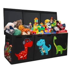 Extra Large Toy Box, Collapsible Sturdy Toy Storage Organizer with Dinosaur