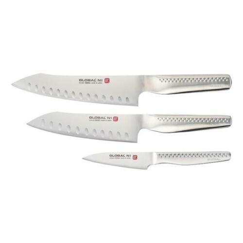 Global Ni 3pc Knife Set Paring + Vegetable + Cooks 3 Piece - Picture 1 of 4
