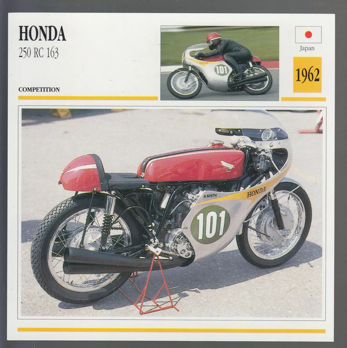 1962 Honda 250cc RC 163 249cc Japan Race Bike Motorcycle Photo