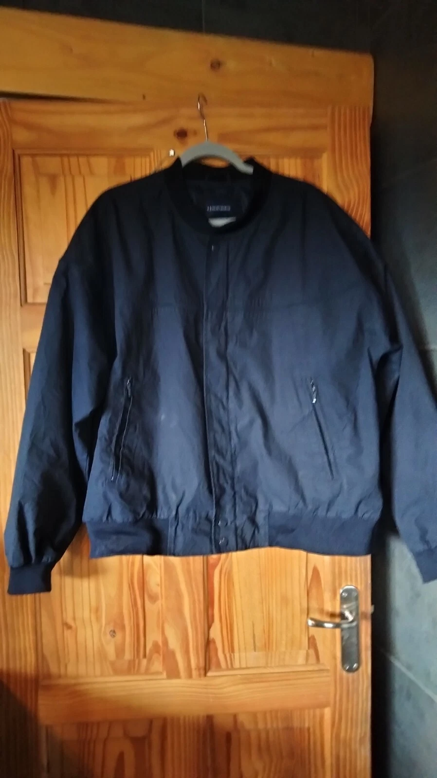 Vintage Knightsbridge Bomber Jacket XL Windbreaker Blue Zip Snap