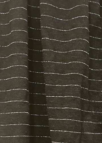 Banana Republic Women's Shiny Silver Striped Lightweight Tank Top, Black, S, NWT - Picture 2 of 3
