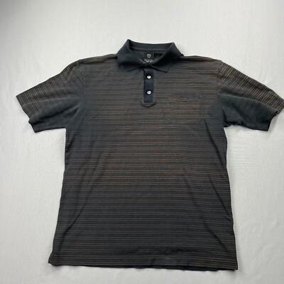 Vintage Nike Shirt Men Large Black Brown Fade Polo Pocket Logo Golf Country  Club