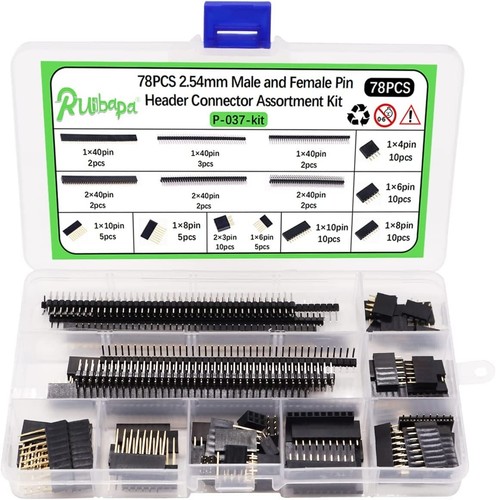 Enchufe de cabezal macho hembra de 2,54 mm tira de conector de doble fila única pasador de placa de PCB - Imagen 17 de 18