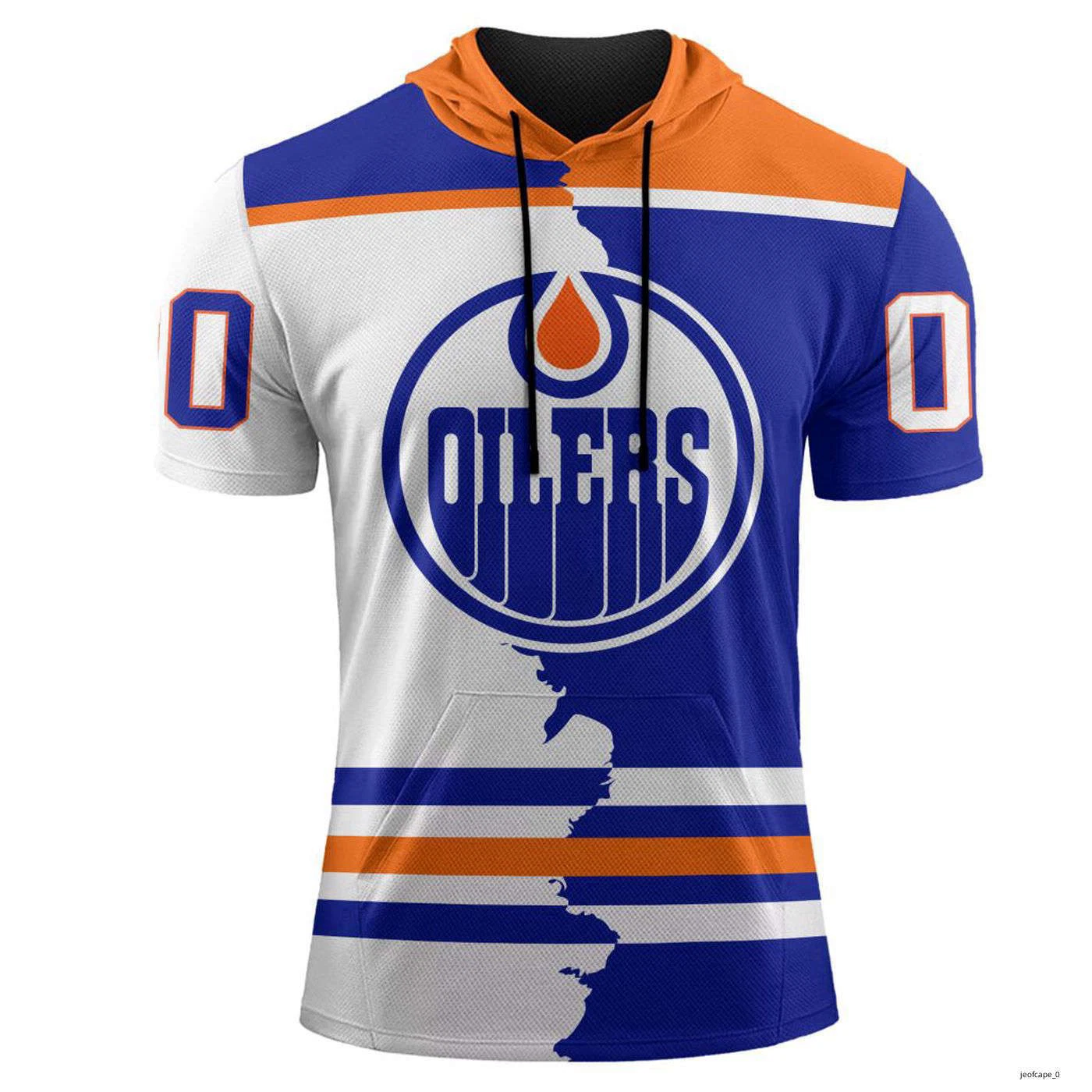 Edmonton Oilers Personalize Short Sleeve Hoodie