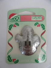 Vintage Cousin Corp Double Slotted Western Concho Buckle Silver Snowman 6 Pieces
