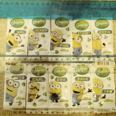 Campina MINIONS Kinder Sammelartikel / Etiketten - Sammlung Set 18 (9 Typen)