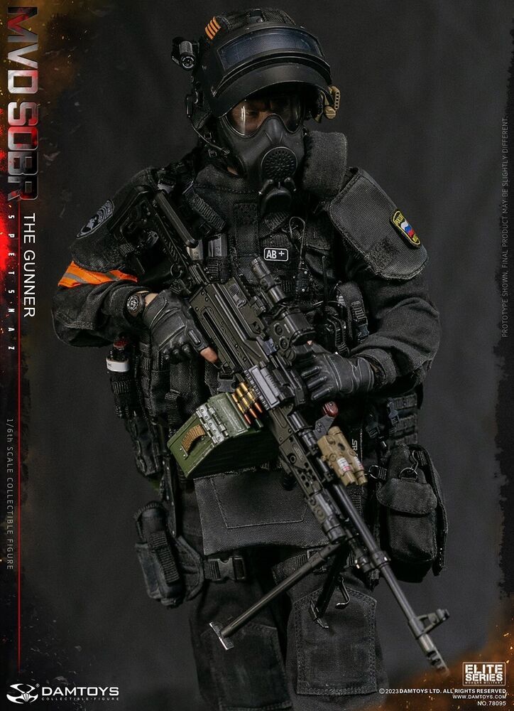 ミリタリー DamToys 78095 MVD SOBR spetsnaz GUNNER In Stock DAMTOYS 78095 RUSSIAN SPETSNAZ MVD SOBR PKM GUNNER