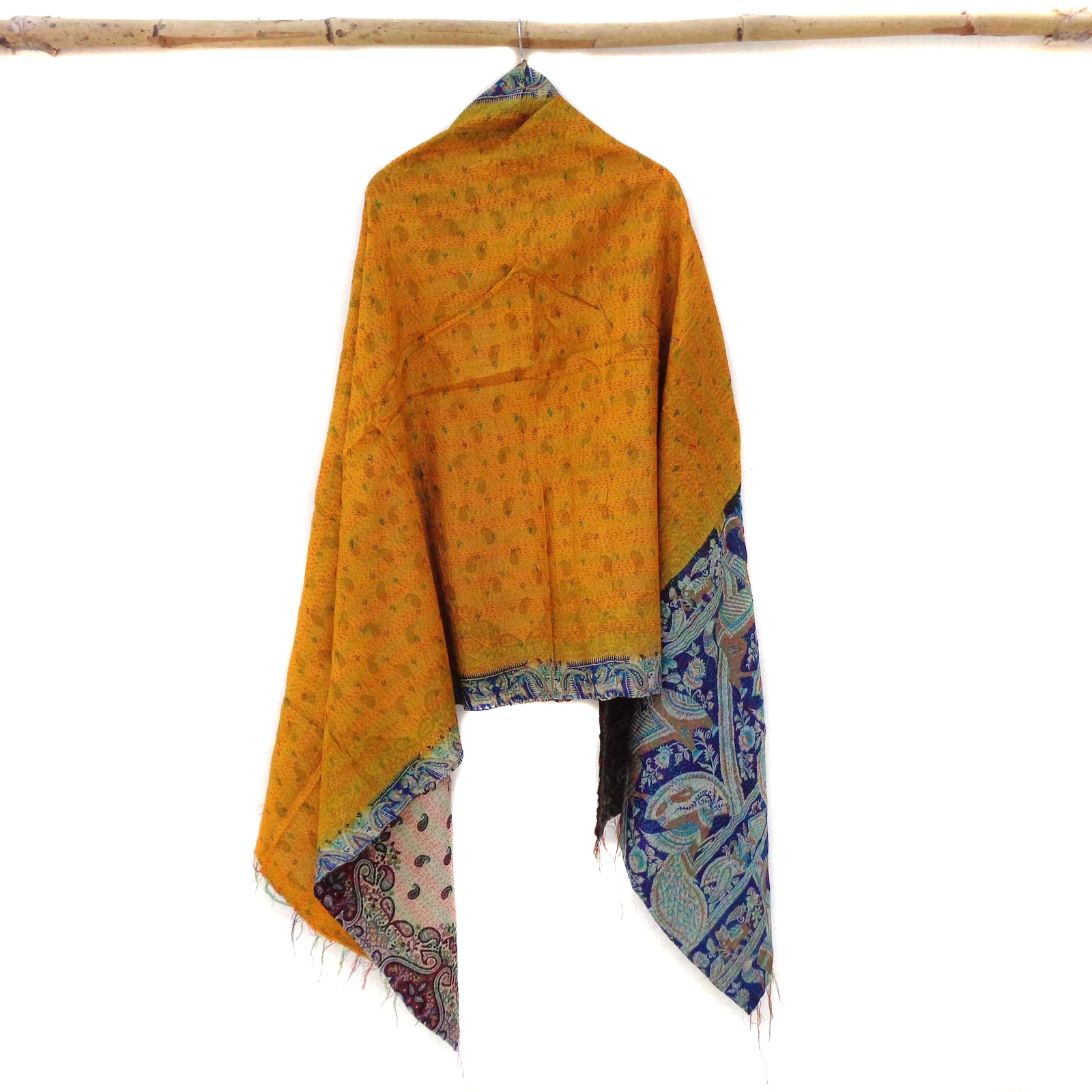 Silk Kantha Scarf Head Wrap Stole veil Hand Quilted Women Bandanas headband