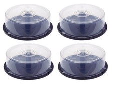 4 x 25 CLEAR CD/DVD/BLURAY STORAGE BOXSET CAKEBOX TWIST AND LOCK LID EMPTY TUB