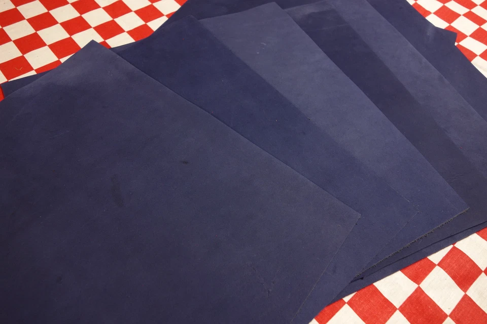 AUTHENTIC HORWEEN 4 oz ROYAL BLUE DRYDEN LEATHER HIDE 12" x 12" NAT. QLTY. - Image 3 of 4