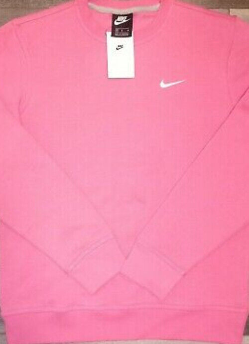 AUTHENTIC NIKE CREW SWOOSH LOGO PINK SWEATSHIRT 839667-684 AUTHENTIC NIKE CREW SWOOSH LOGO PINK SWEATSHIRT 839667-684