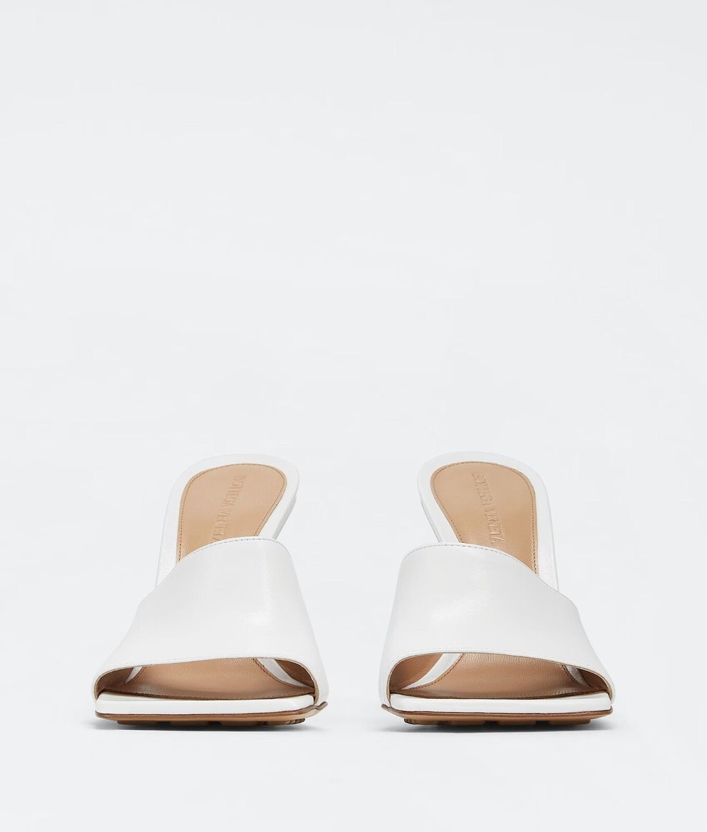 Bottega Veneta Stretch Leather Mules Optic White Womens Size