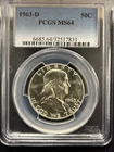 1963 D Franklin Half Dollar NGC MS64 Lustrous And Beautiful