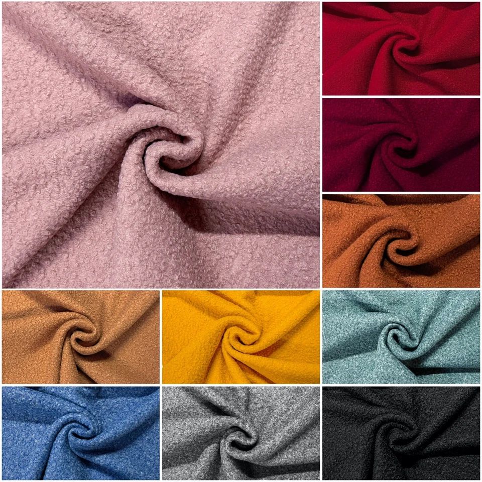 Mantelstoff Edel Boucle Stoff Weich Schwer Bekleidung Mantel Deko Meliert