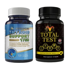 Thyroid Support Metabolism Boost & Testosterone Booster Antioxidant Supplement