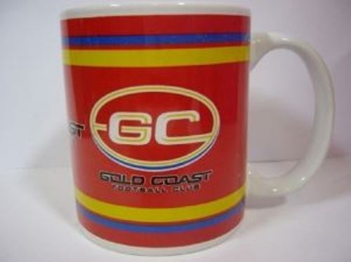 81876 GOLD COAST SUNS AFL LOGO TEAM SONG CERAMIC COFFEE MUG IN BOX 11OZ - Picture 1 of 1