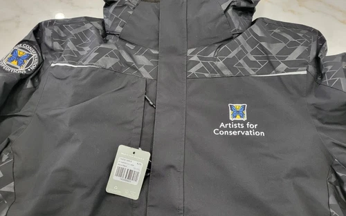 Trimark XL Mens Black Artists for Conservation Karmine Shell Water Proof Coat  image 6