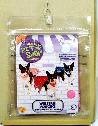 NEW RUBIES PET SHOP BOUTIQUE WESTERN COWBOY PONCHO COSTUME! ~ PINK MEDIUM/LARGE - Picture 2 of 5