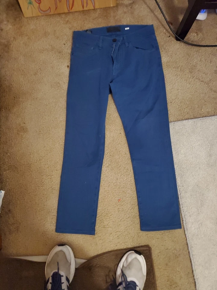 J Brand Men's Tyler Slim Fit Raw Selvedge Denim Jeans Size 31 x 34 Button Fly - Image 2 of 4