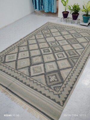 Helen Lindberg Mid-century Swedish flatweave rug, Scandinavian wool kilim Rug -
