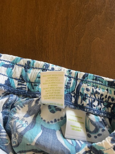 Pantalones Cortos para Mujer Lilly Pulitzer Talla XXS Azul Aqua Blanco Bolsillos Cordón Geo - Imagen 8 de 8