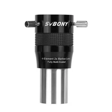SVBONY SV216 1.25" 2X 4-Element Barlow Lens for Planetary Imaging Tapered FMC