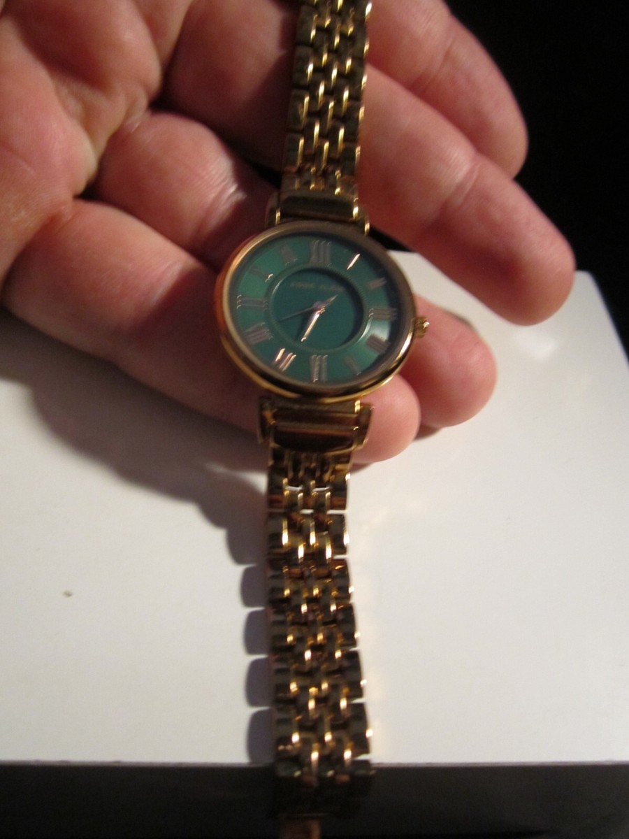 ANNE KLEIN WATCH ROSE GOLD TONE BAND GREEN DIAL RUNS GREAT  display picture 1
