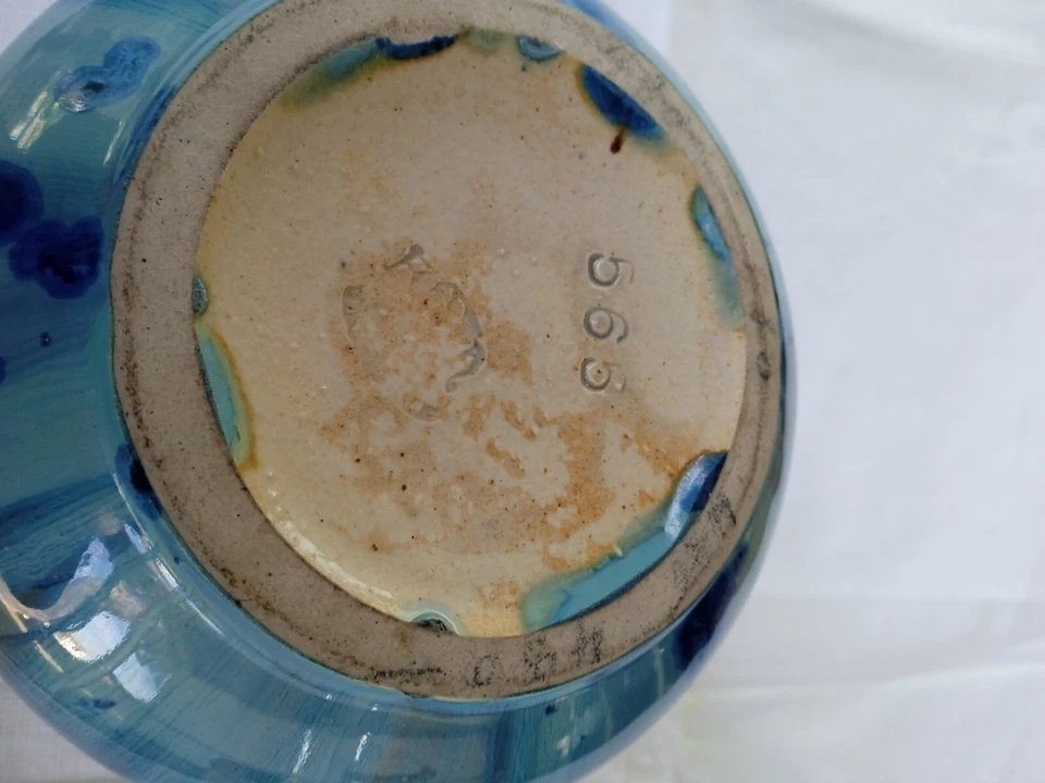 vase Pierrefonds 3 anses bleu 12 cm. - Photo 3/4