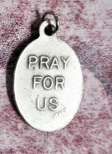 Saint St. John Neuman / Pray for Us - Italian Silver Oxidized 1 inch Medal - Picture 3 of 3