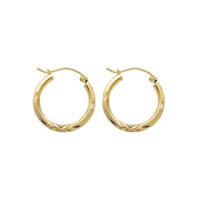 Creolen 14 Karat Gelbgold 2 mm DC