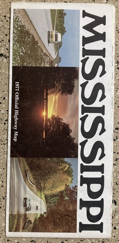 VINTAGE 1977 MISSISSIPPI HIGHWAY OFFICIAL STATE DEPARTMENT TRAVEL ROAD MAP