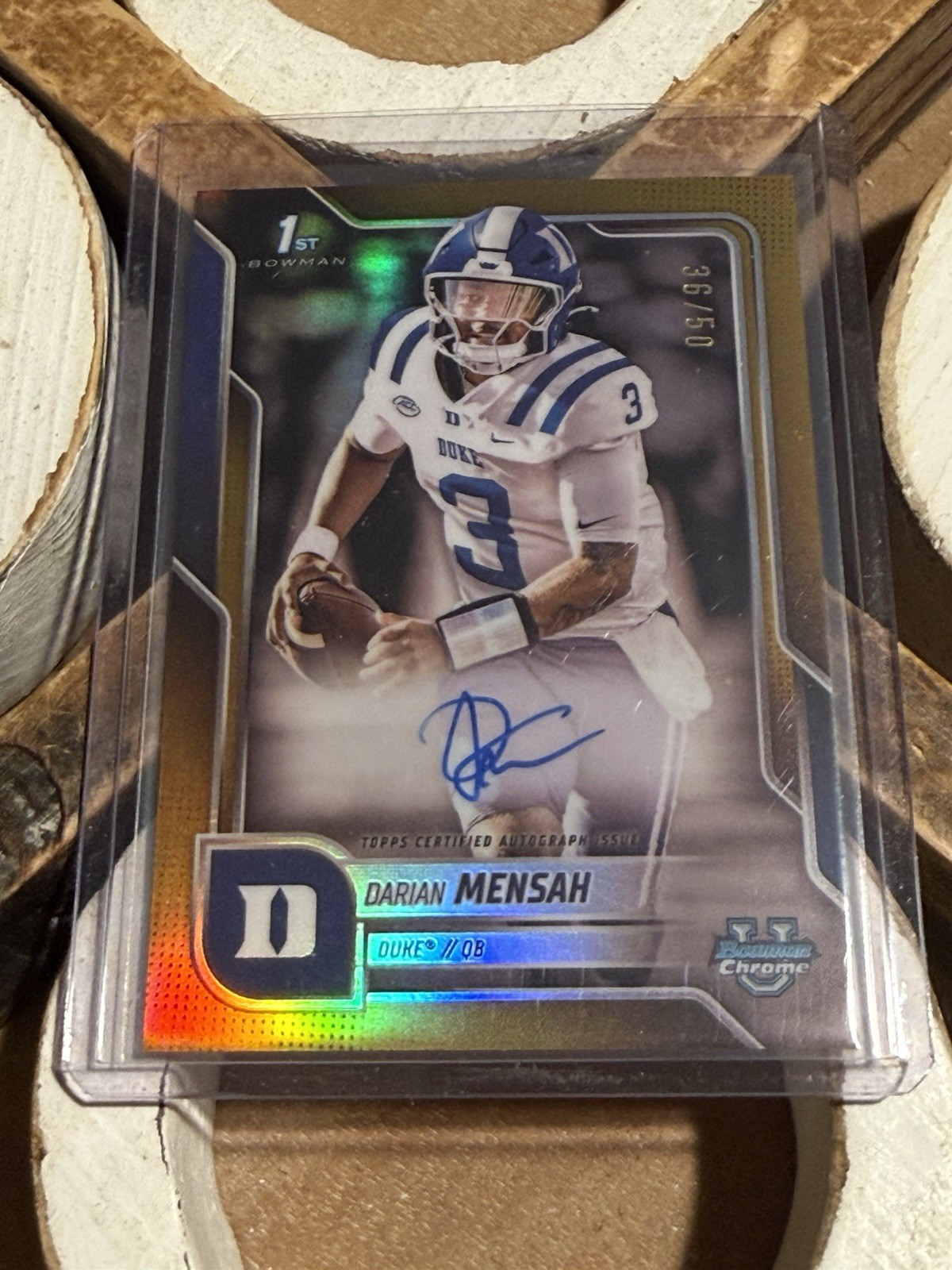 2025 Bowman Chrome U Darian Mensah Gold Refractor Auto #’d/50 #BCA-DM