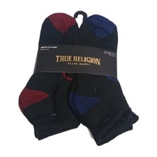 True Religion 10 pack Men's Quarter Crew Socks, size 10-13