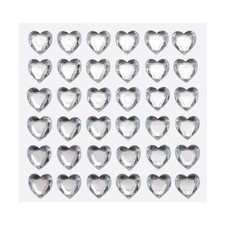144 Pcs Heart Rhinestone 10mm Self Adhesive Gems Stickers Clear White