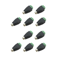 10x Speaker Wire Cable RCA Female to 2-Pin Terminal Block Adapter Connector Plug