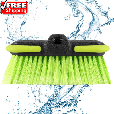 Car Wash Brush Head 8'', Scrub Brush Attachment for Extension Pole, Outdoor Clean
