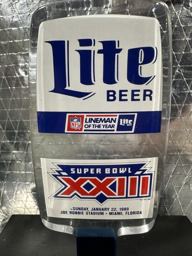 Miller Lite Super Bowl XXIII Acryl Bier Zapfhahn Griff 49ers vs. Bengals - Bild 4 von 10