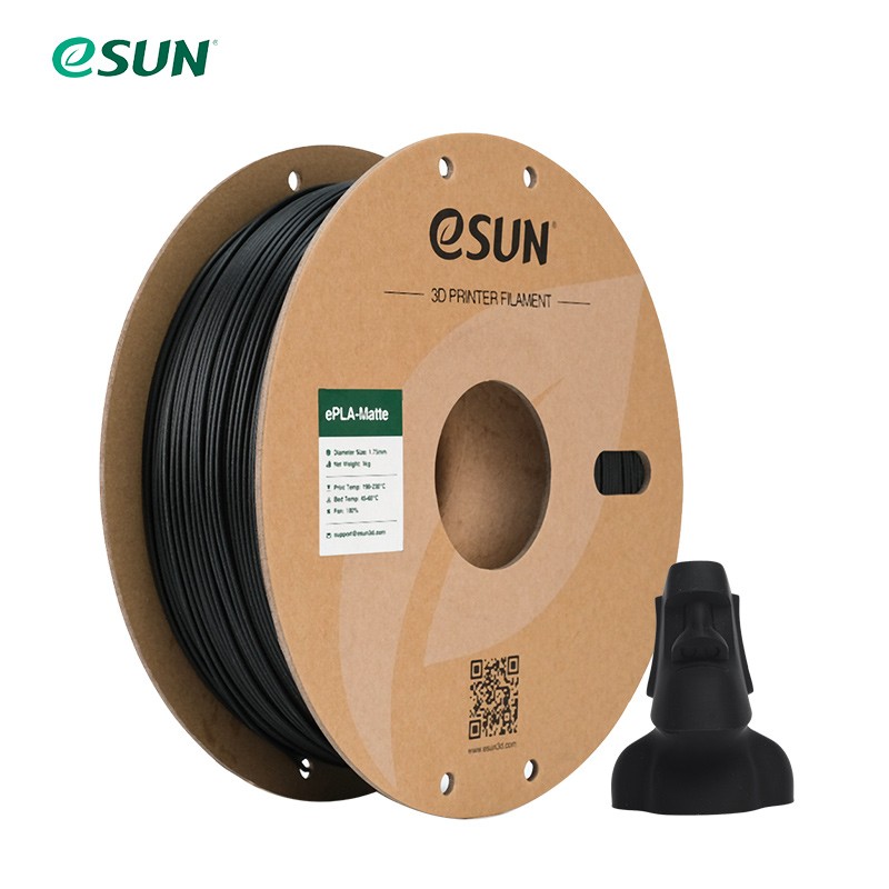 eSUN Matte PLA 3D Drucker Filament 1.75mm 1kg Spule schwarz für FDM 3D Drucker