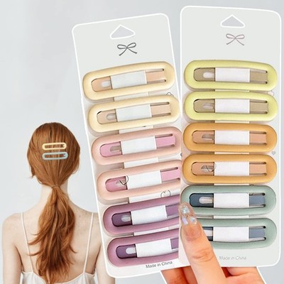 YOBEYI French Hair Barrettes, 12 Pcs Big Snap Matte Finish Macaron Color 