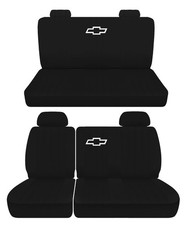 Truck Seat Covers Fits 1995-2000 Chevy Ck 1500 Front And Rear Black W Design Truck Seat Covers Fits 1995-2000 Chevy Ck 1500 Front And Rear Black W Design