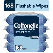 Flushable Wet Wipes Ultra Fresh 4 Packs with Flip Top Lid