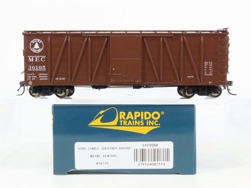 Coche de caja de madera de una sola envoltura HO Rapido 142008A MEC Maine Central 40' USRA #36105 | Condition: Used