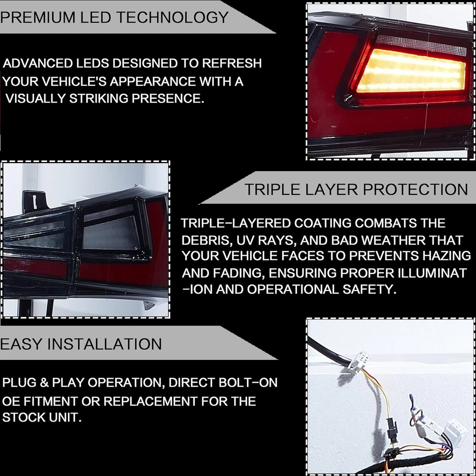 Luces traseras LED de arranque rojo secuencial para Lexus IS250 IS300 IS350 2014-2019 Foto 4 de 4