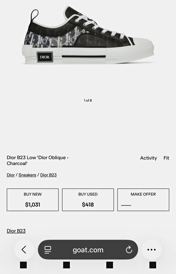 Dior B23 Low Dior Oblique - Black for sale | eBay