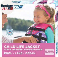 Oceans7 US Coast Guard-Approved Kids Life Jacket 30-50 Lbs -Type III PFD Flexibl